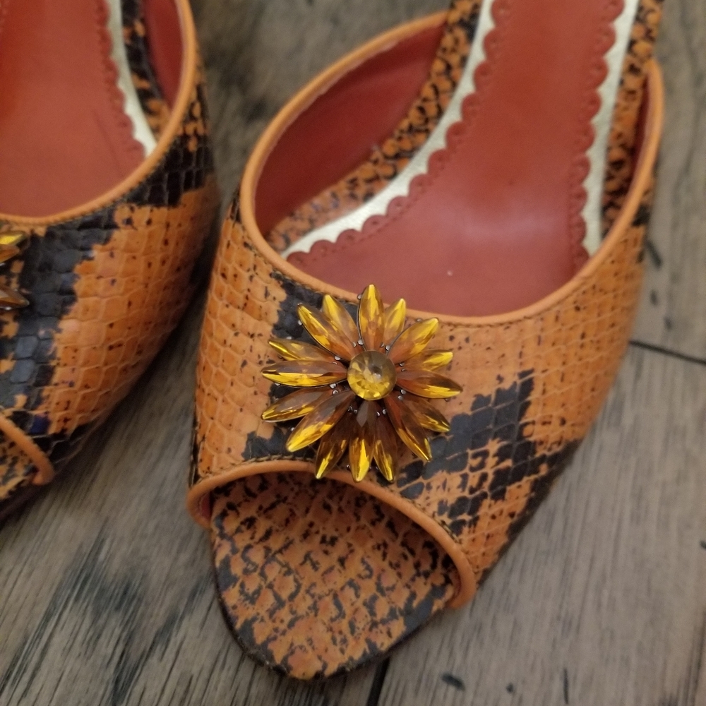 J Vincent Snake Skin Mules Size 6.5 - Picture 4 of 12